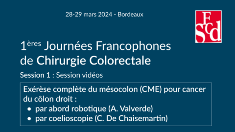 Vignette présentant la 2e partie de la session vidéos des Journées Francophones de Chirurgie Colorectale 2024