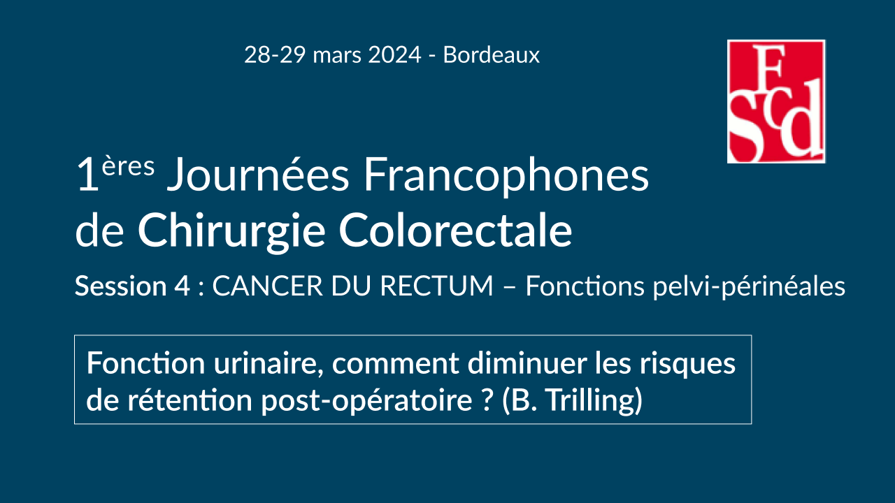 Vignette : Fonction urinaire, comment diminuer les risques de rétention post-opératoire ?