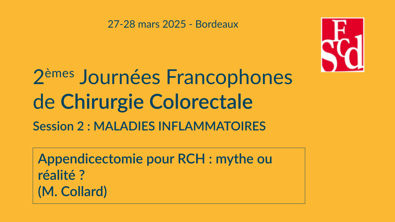 Vignette : Appendicectomie pour RCH : mythe ou réalité ?