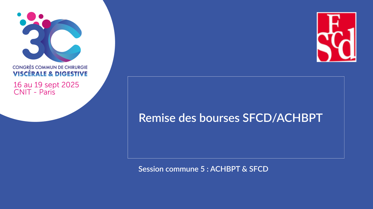 Vignette : Remise des bourses SFCD/ACHBPT