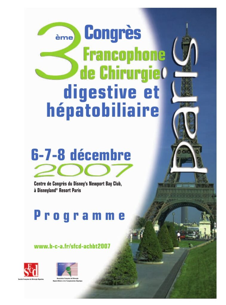 Affiche du congrès SFCD-ACHBT 2007