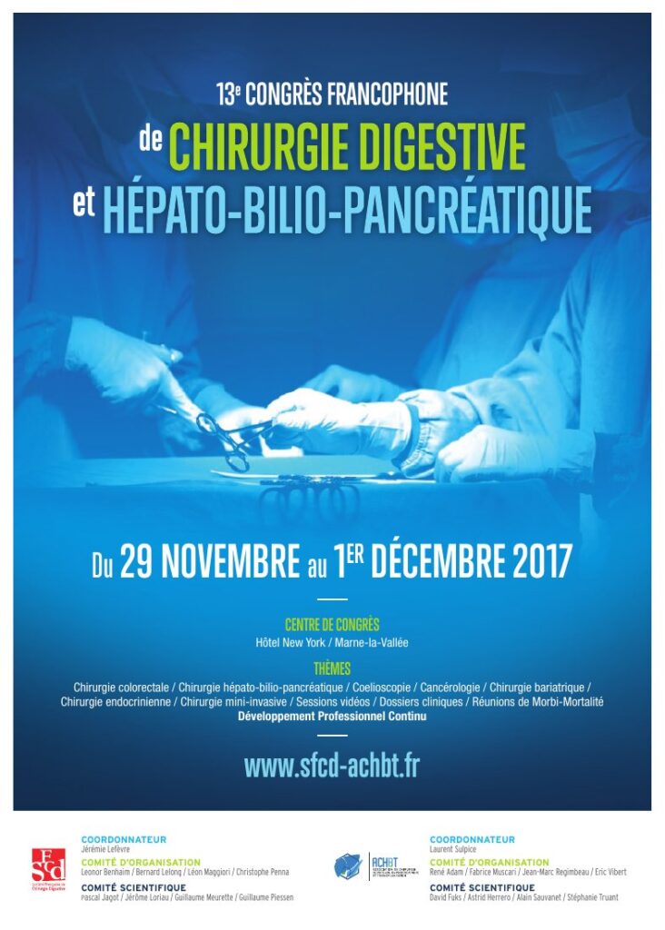 Congrès 2017 – 13ème Congrès Francophone de Chirurgie Digestive et Hépato-Biliaire