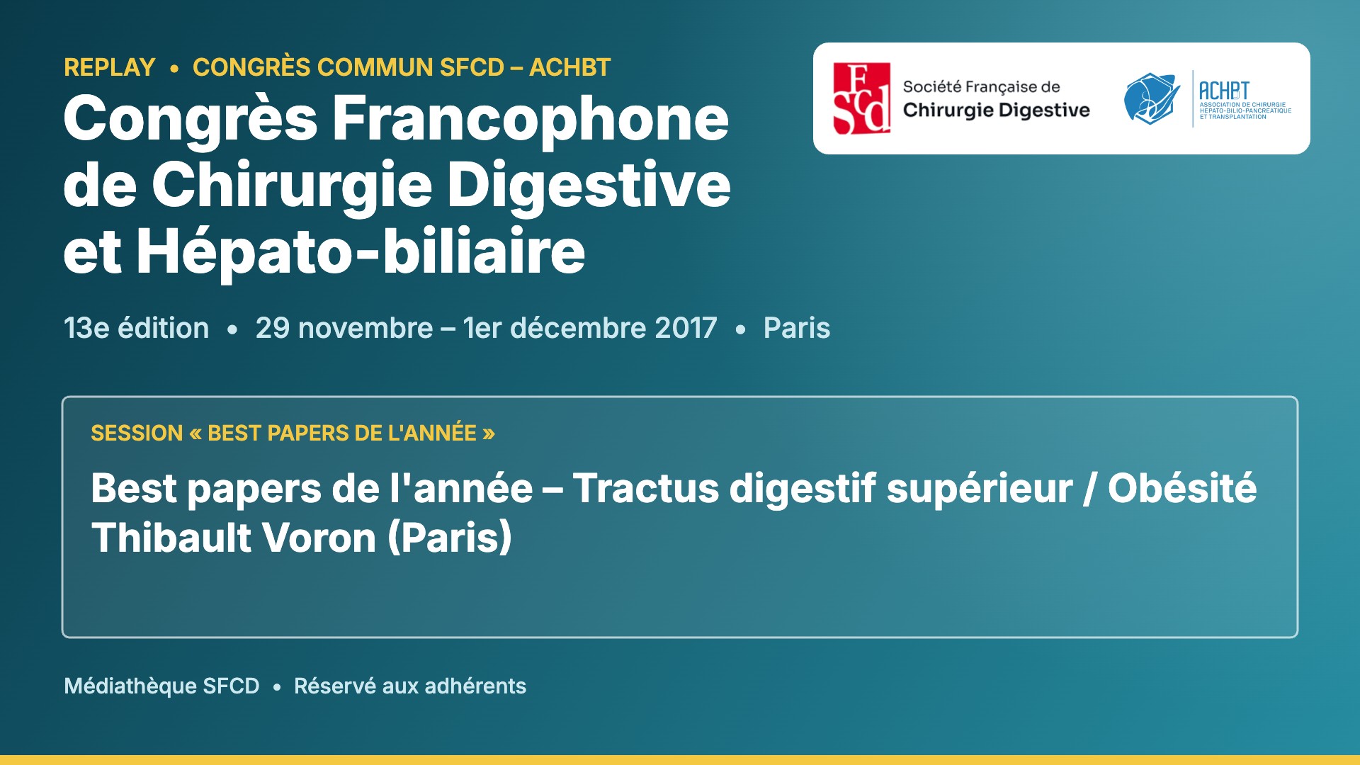 Vignette : Best papers de l’année – Tractus digestif supérieur / Obésité