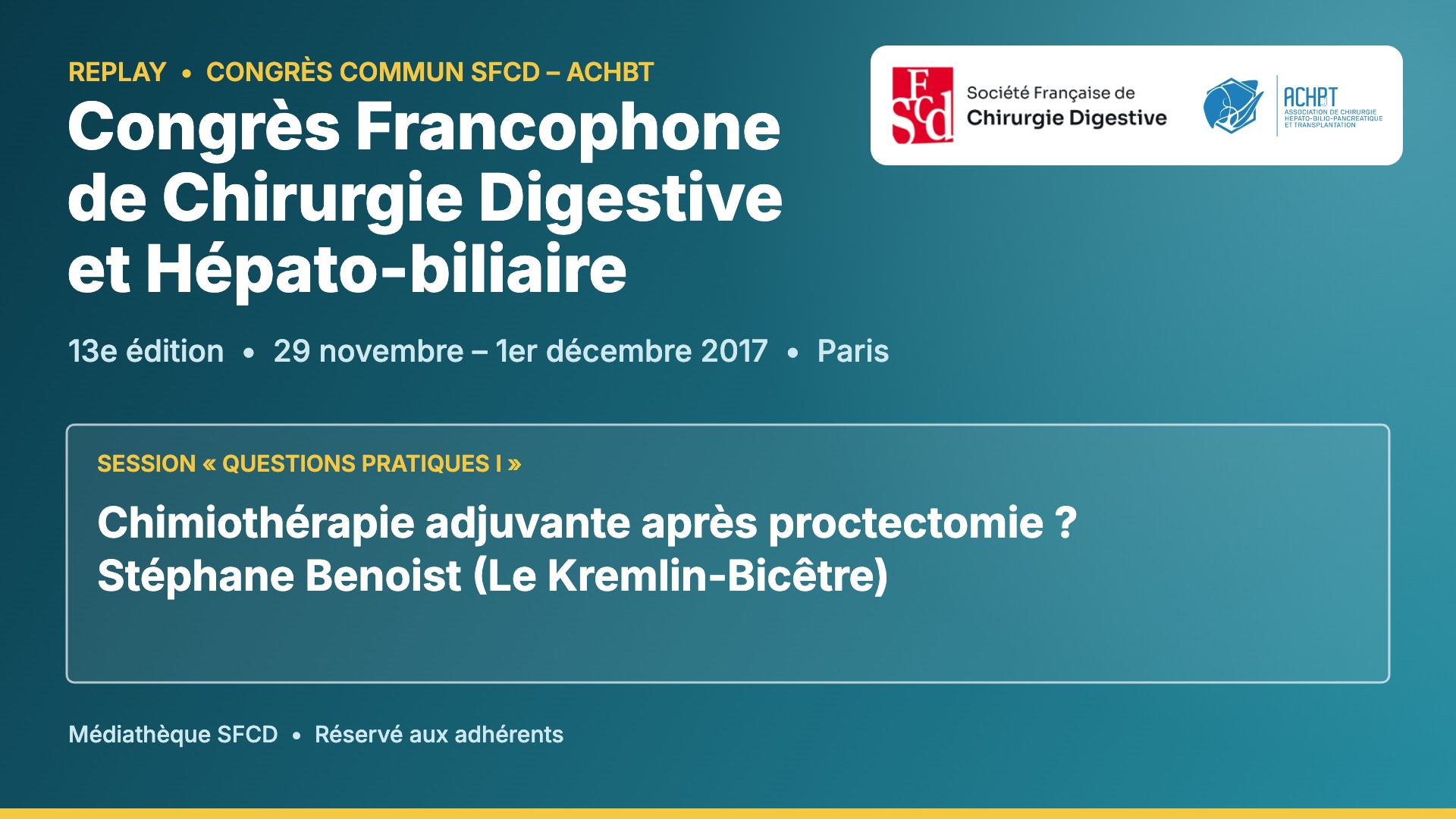 Vignette : Chimiothérapie adjuvante après proctectomie ?
