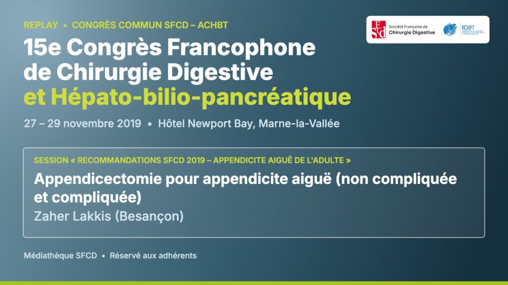Vignette : Appendicectomie pour appendicite aiguë (non compliquée et compliquée)