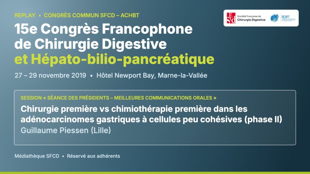 Vignette : Chirurgie première vs chimiothérapie première dans les adénocarcinomes gastriques à cellules peu cohésives
