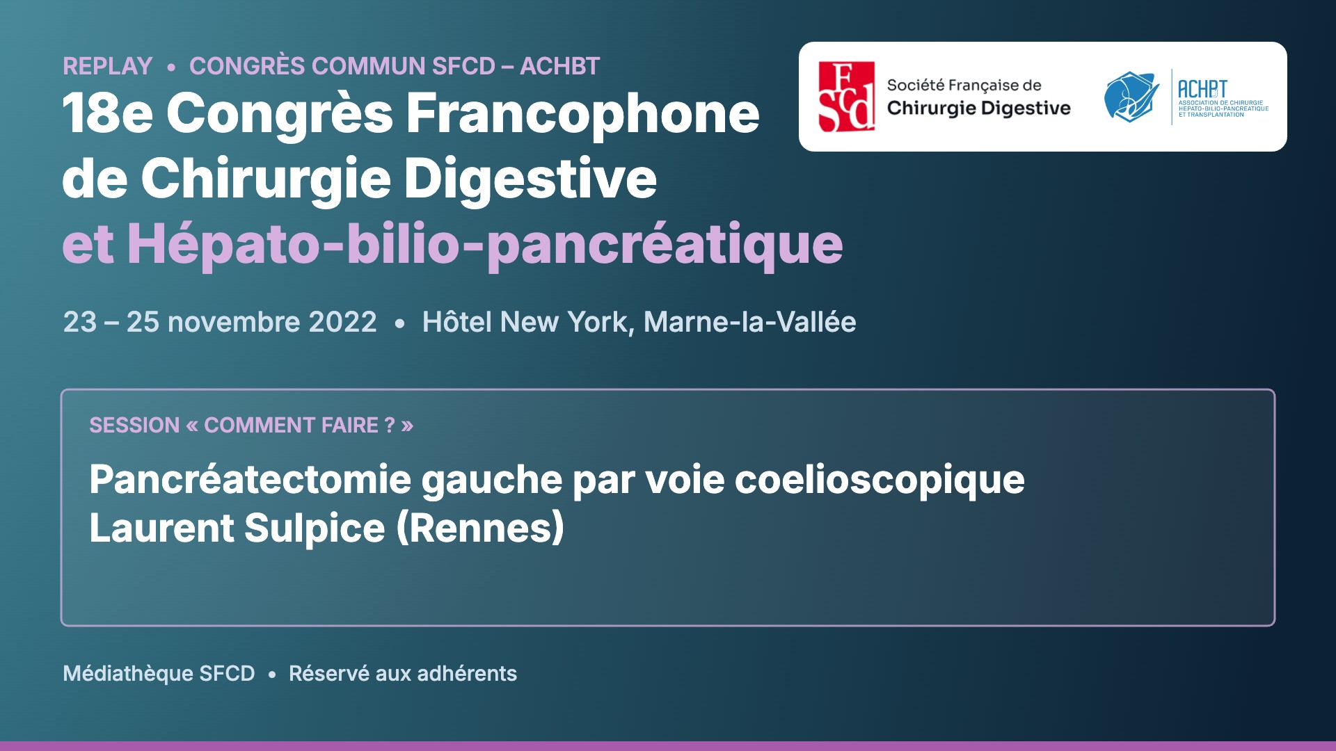 Vignette : Pancréatectomie gauche par voie coelioscopique