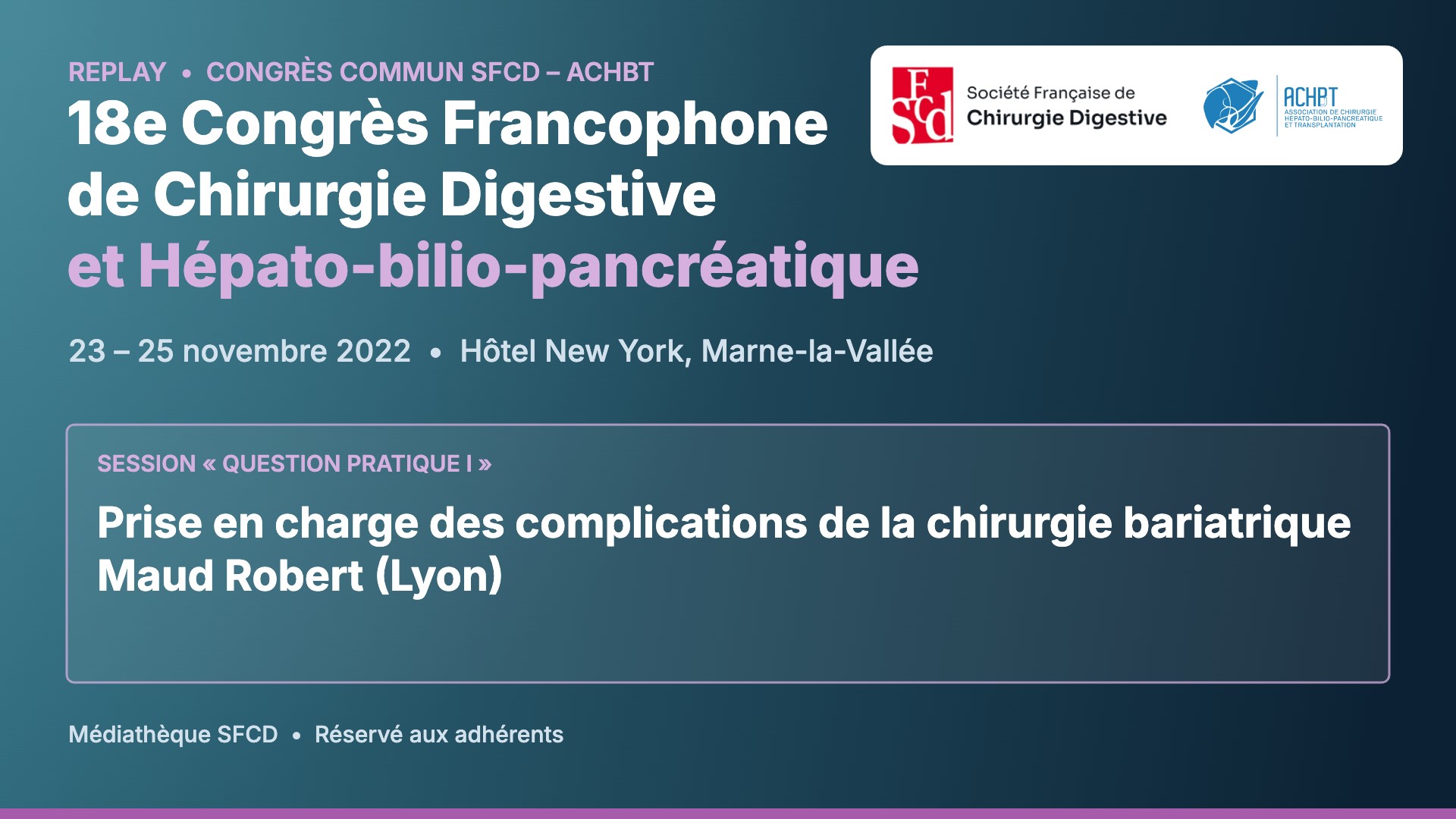Vignette : Prise en charge des complications de la chirurgie bariatrique