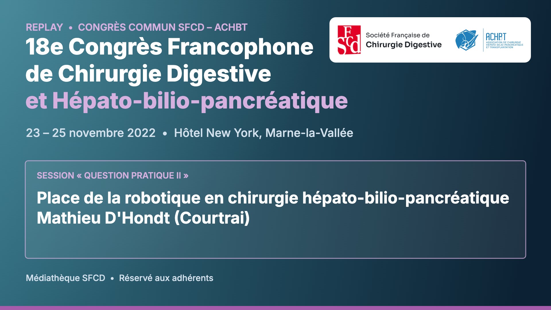 Vignette : Place de la robotique en chirurgie hépato-bilio-pancréatique