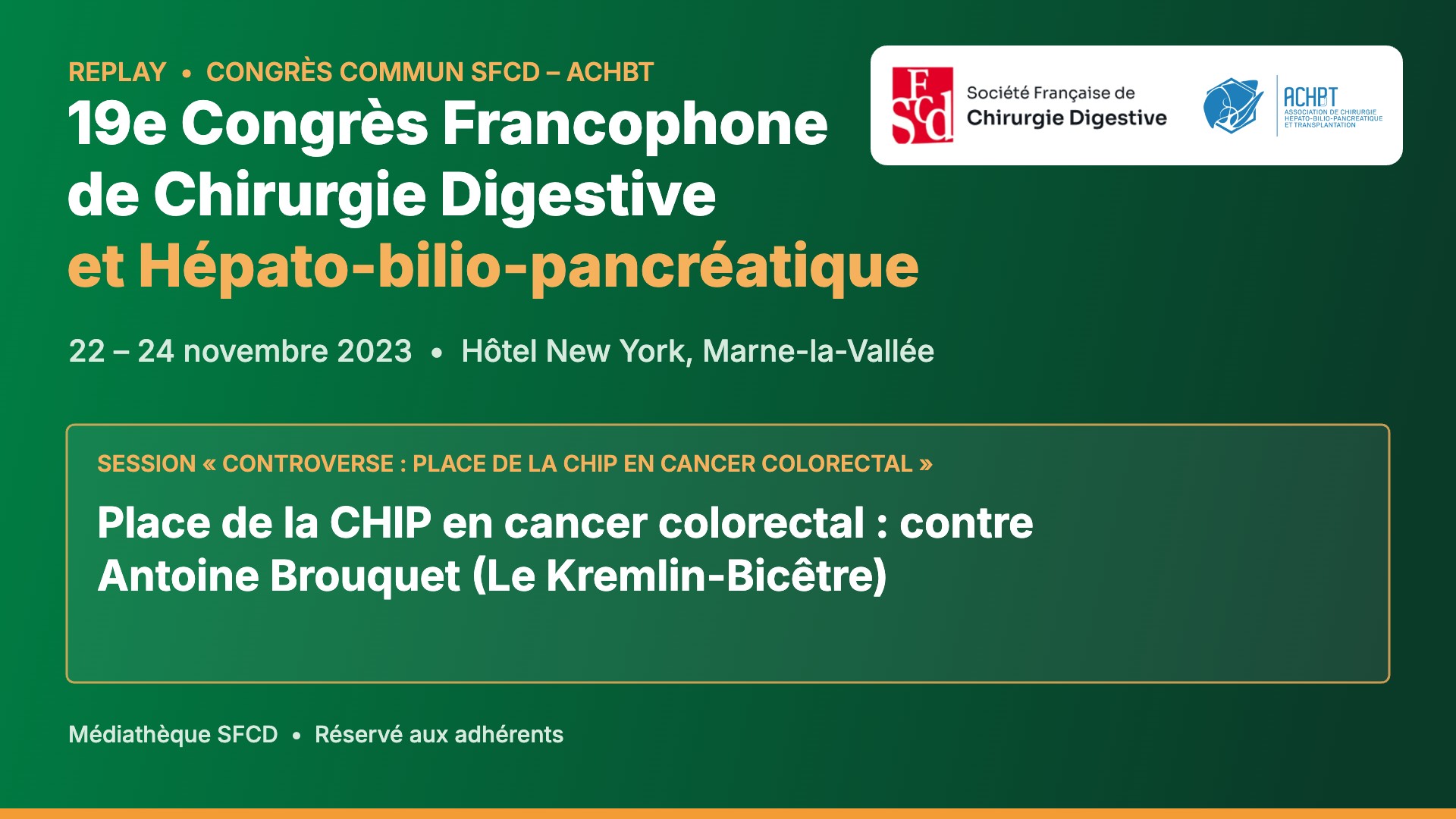 Vignette : Place de la CHIP en cancer colorectal : contre