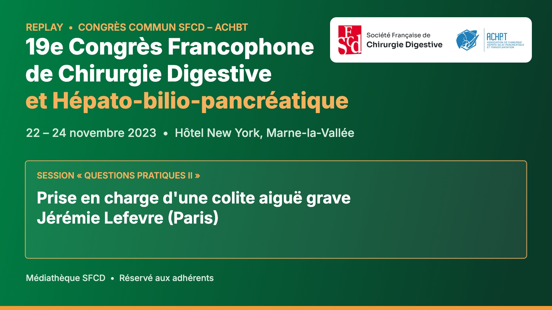 Vignette : Prise en charge d'une colite aiguë grave